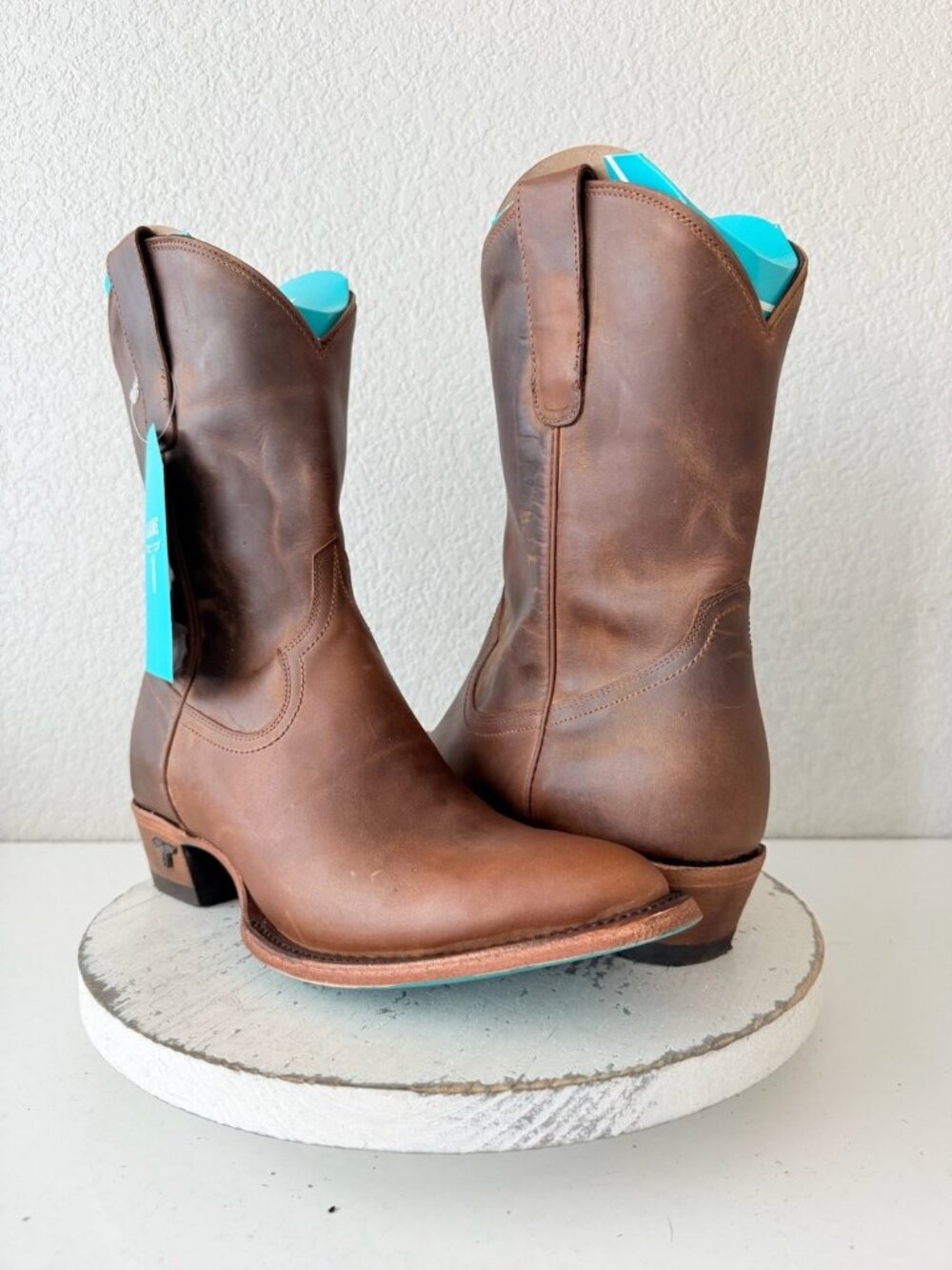 Lane PLAIN JANE Midi Cowboy Boots Womens 11 Burnt Caramel Western Cowgirl Short